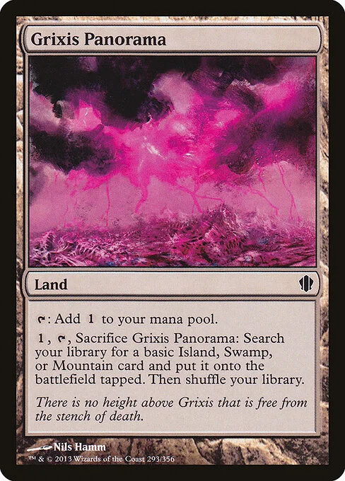 Grixis Panorama, carta Magic di tipo Land illustrata da Nils Hamm