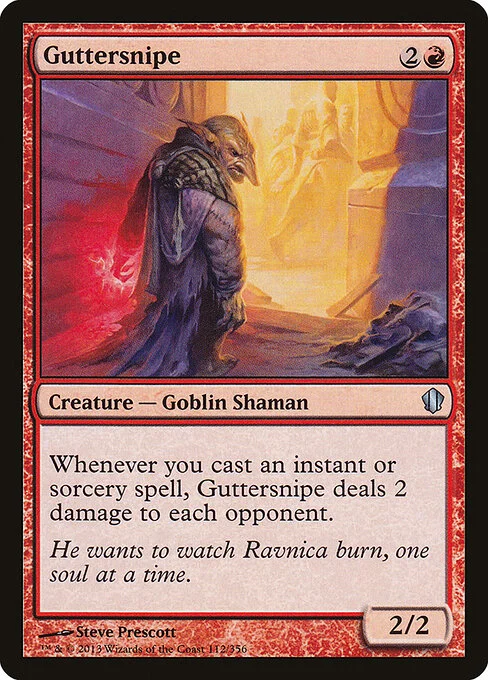 Guttersnipe, carta Magic di tipo Creature — Goblin Shaman illustrata da Steve Prescott