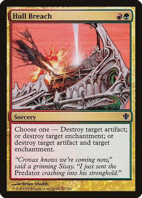 Hull Breach, carta Magic di tipo Sorcery illustrata da Brian Snõddy