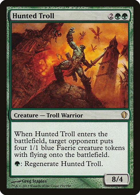 Hunted Troll, carta Magic di tipo Creature — Troll Warrior illustrata da Greg Staples