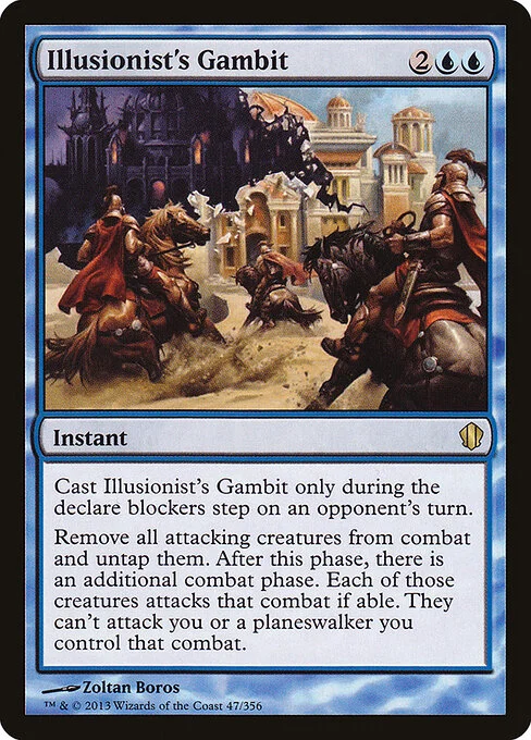 Illusionist's Gambit, carta Magic di tipo Instant illustrata da Zoltan Boros