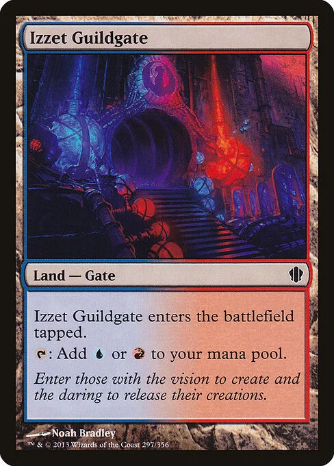 Izzet Guildgate, carta Magic di tipo Land — Gate illustrata da Noah Bradley