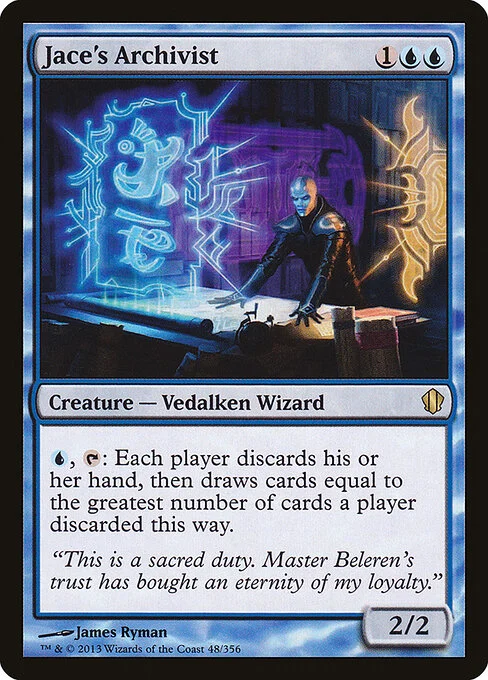 Jace's Archivist, carta Magic di tipo Creature — Vedalken Wizard illustrata da James Ryman
