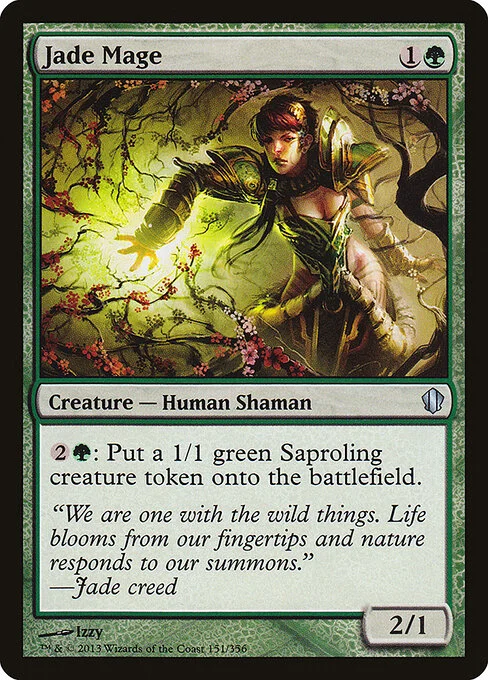 Jade Mage, carta Magic di tipo Creature — Human Shaman illustrata da Izzy