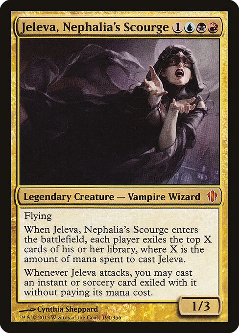 Jeleva, Nephalia's Scourge, carta Magic di tipo Legendary Creature — Vampire Wizard illustrata da Cynthia Sheppard