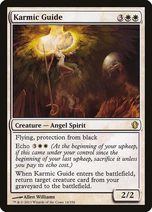 Karmic Guide, carta Magic di tipo Creature — Angel Spirit illustrata da Allen Williams