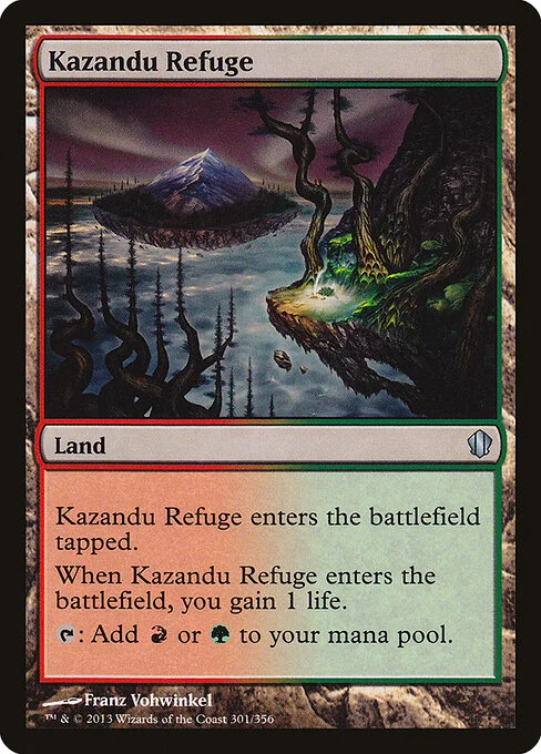 Kazandu Refuge, carta Magic di tipo Land illustrata da Franz Vohwinkel