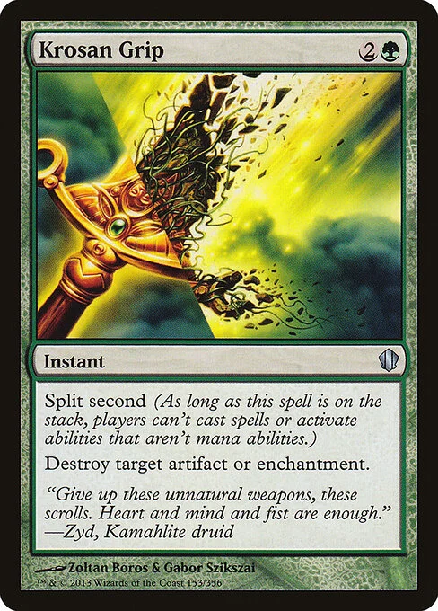 Krosan Grip, carta Magic di tipo Instant illustrata da Zoltan Boros & Gabor Szikszai