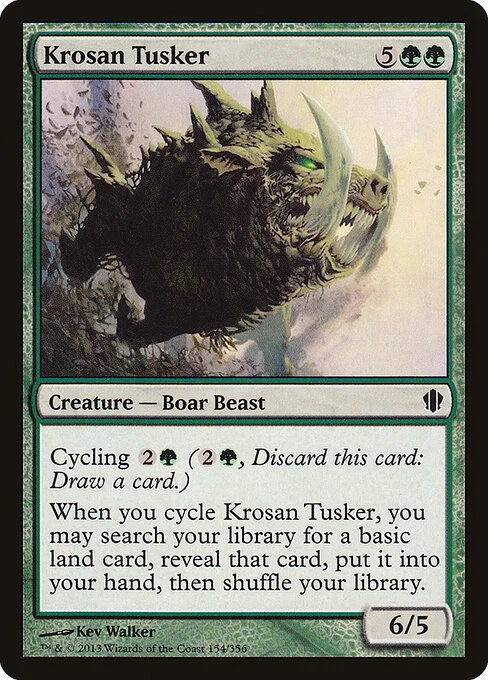 Krosan Tusker, carta Magic di tipo Creature — Boar Beast illustrata da Kev Walker
