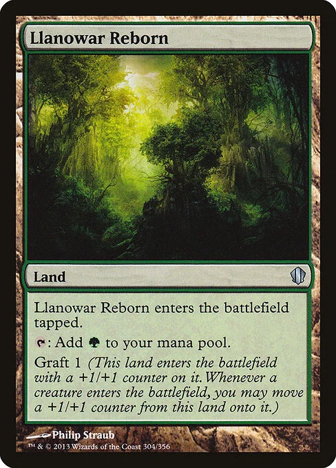 Llanowar Reborn, carta Magic di tipo Land illustrata da Philip Straub