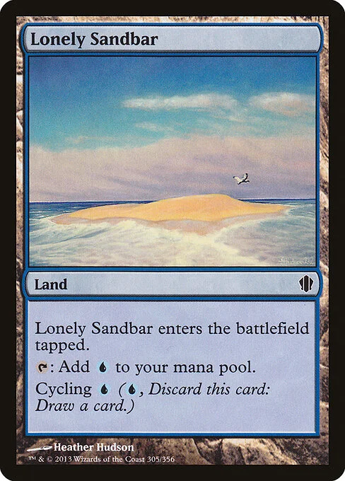 Lonely Sandbar, carta Magic di tipo Land illustrata da Heather Hudson