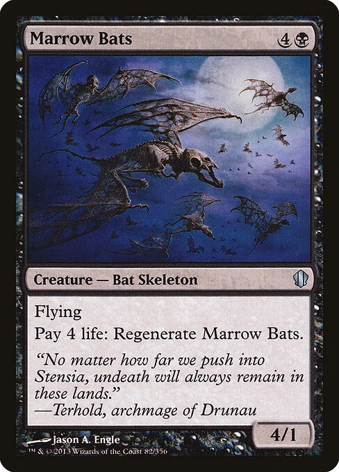 Marrow Bats, carta Magic di tipo Creature — Bat Skeleton illustrata da Jason A. Engle