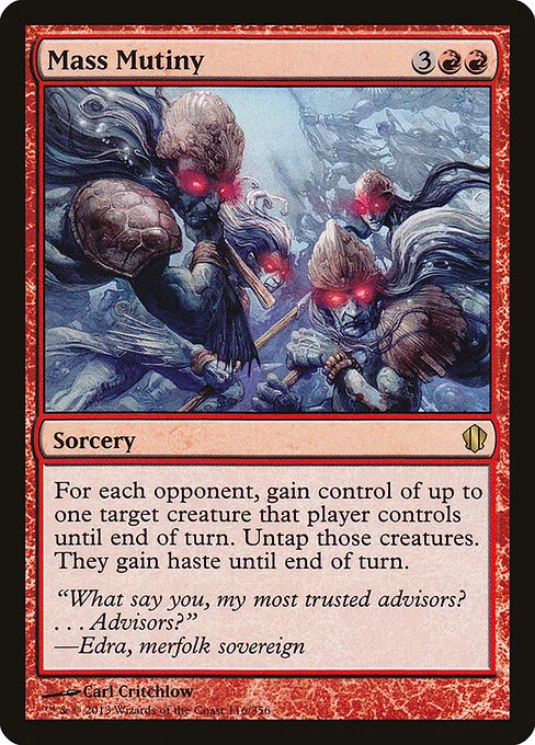 Mass Mutiny, carta Magic di tipo Sorcery illustrata da Carl Critchlow