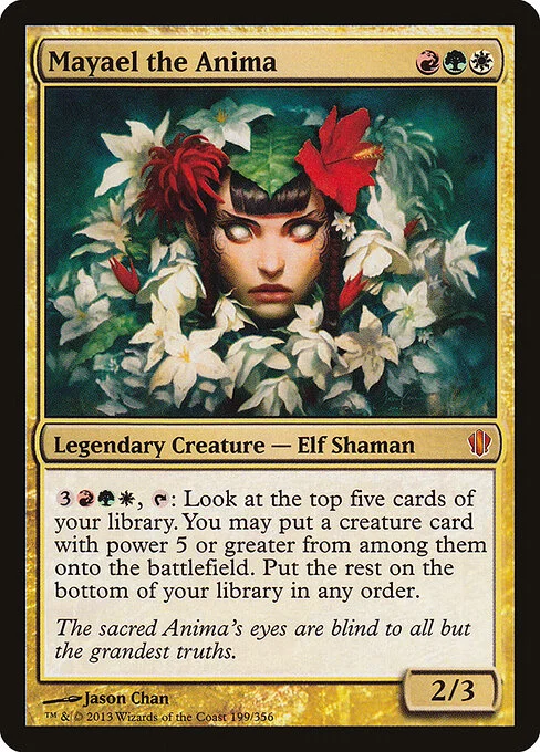 Mayael the Anima, carta Magic di tipo Legendary Creature — Elf Shaman illustrata da Jason Chan