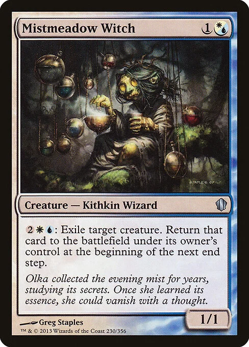 Mistmeadow Witch, carta Magic di tipo Creature — Kithkin Wizard illustrata da Greg Staples