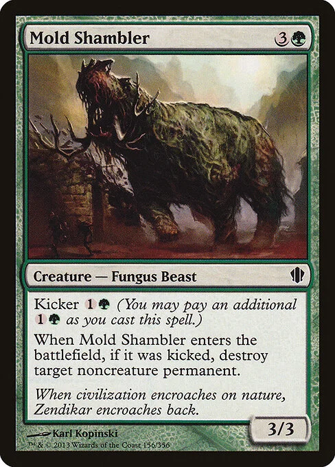 Mold Shambler, carta Magic di tipo Creature — Fungus Beast illustrata da Karl Kopinski
