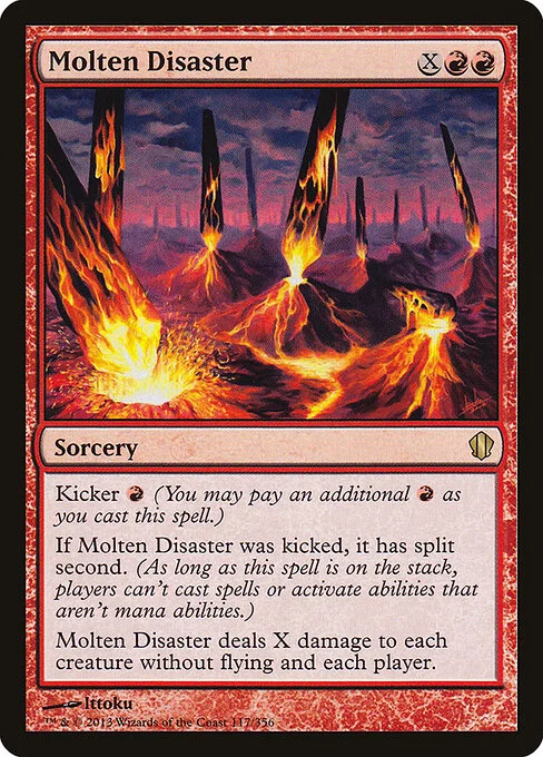 Molten Disaster, carta Magic di tipo Sorcery illustrata da Ittoku