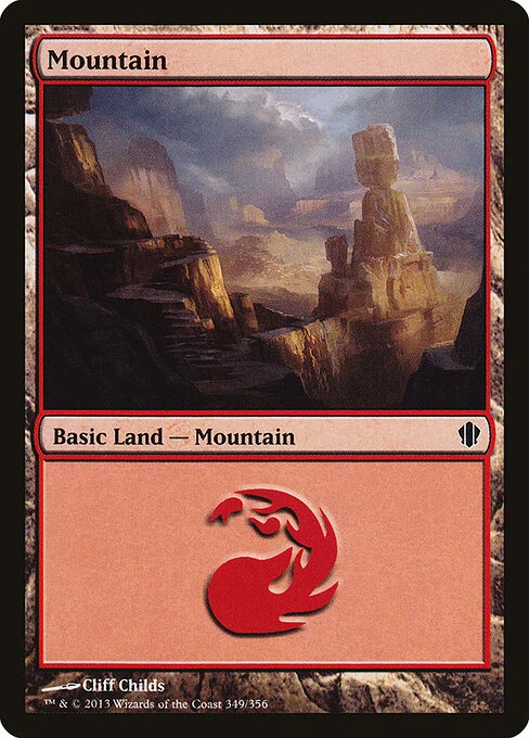Mountain, carta Magic di tipo Basic Land — Mountain illustrata da Cliff Childs