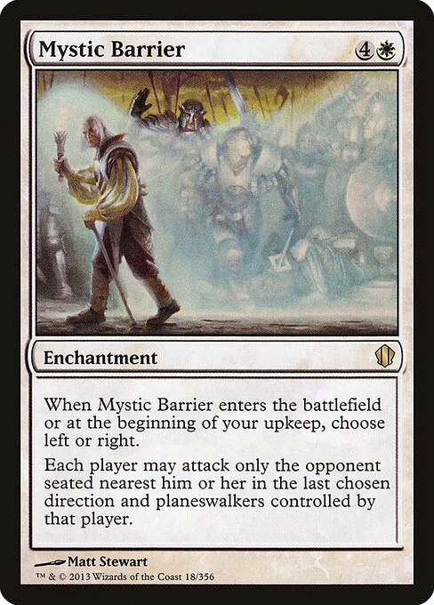 Mystic Barrier, carta Magic di tipo Enchantment illustrata da Matt Stewart