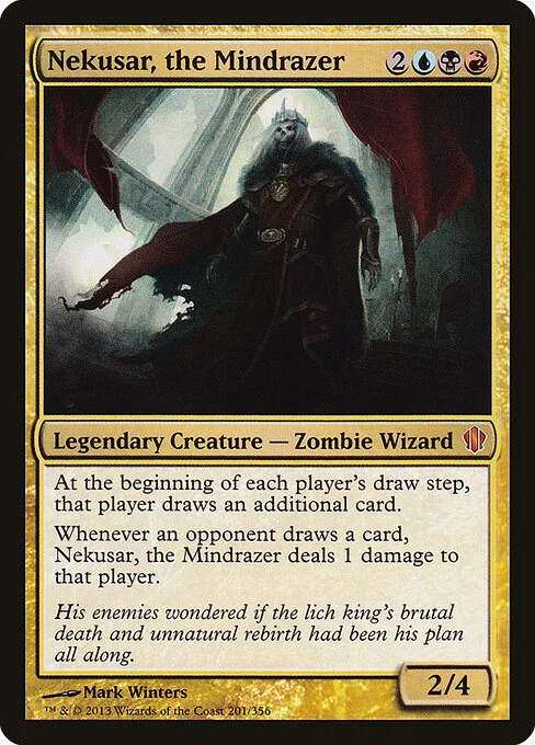 Nekusar, the Mindrazer, carta Magic di tipo Legendary Creature — Zombie Wizard illustrata da Mark Winters