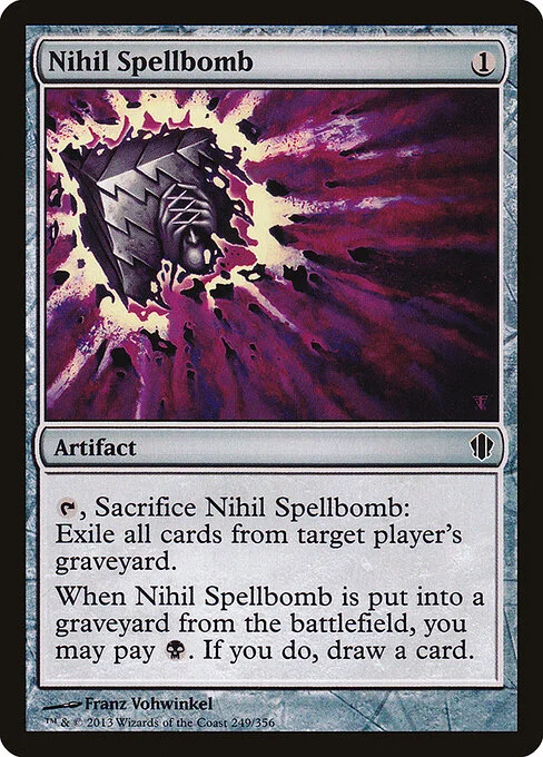 Nihil Spellbomb, carta Magic di tipo Artifact illustrata da Franz Vohwinkel