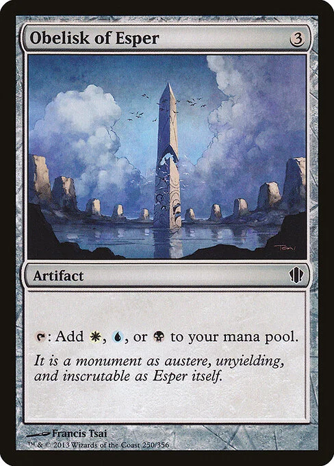 Obelisk of Esper, carta Magic di tipo Artifact illustrata da Francis Tsai