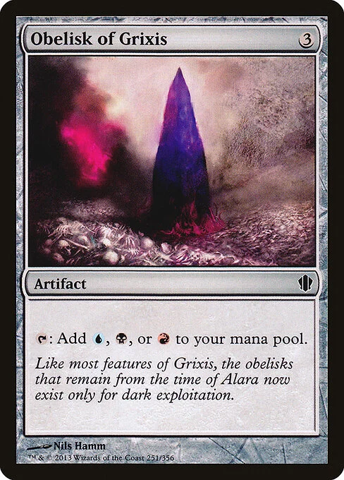 Obelisk of Grixis, carta Magic di tipo Artifact illustrata da Nils Hamm
