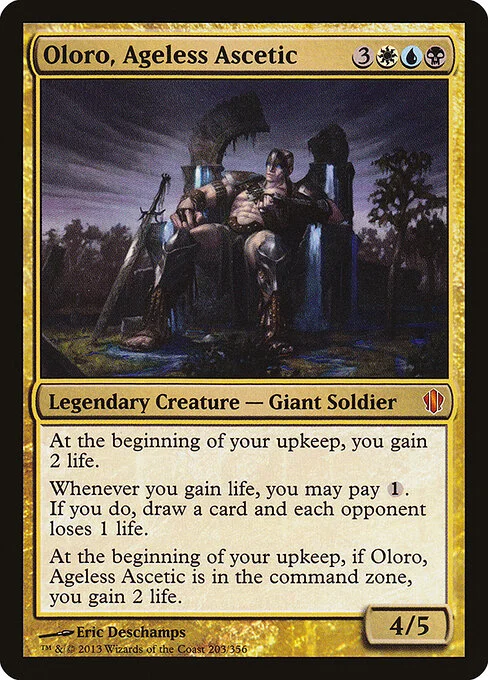 Oloro, Ageless Ascetic, carta Magic di tipo Legendary Creature — Giant Soldier illustrata da Eric Deschamps