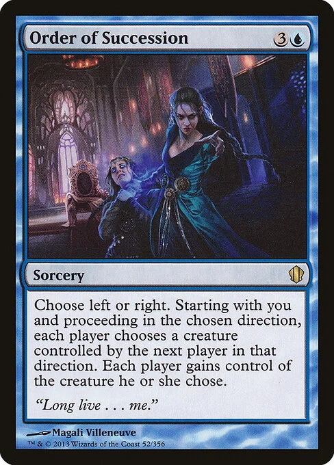 Order of Succession, carta Magic di tipo Sorcery illustrata da Magali Villeneuve
