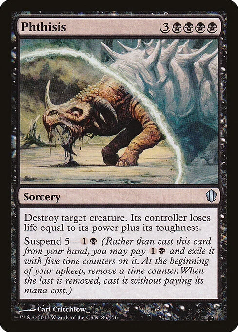 Phthisis, carta Magic di tipo Sorcery illustrata da Carl Critchlow