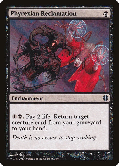 Phyrexian Reclamation, carta Magic di tipo Enchantment illustrata da rk post
