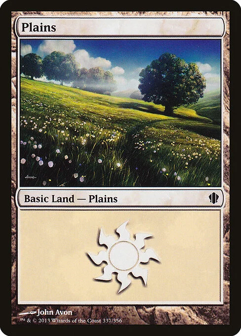 Plains, carta Magic di tipo Basic Land — Plains illustrata da John Avon