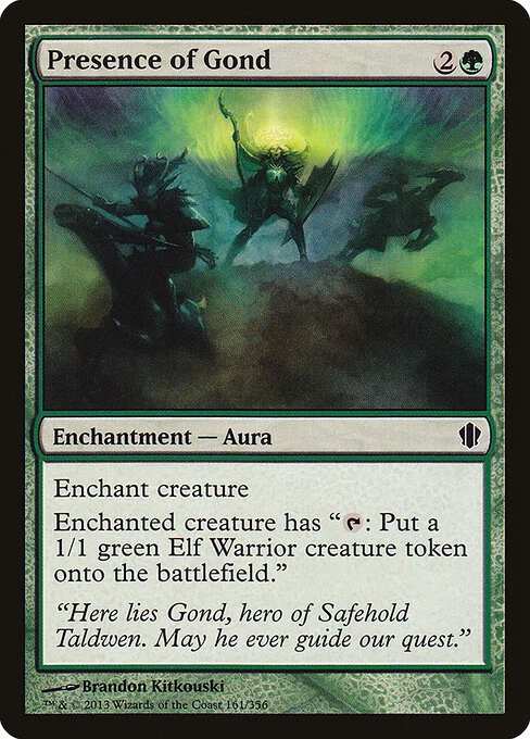 Presence of Gond, carta Magic di tipo Enchantment — Aura illustrata da Brandon Kitkouski