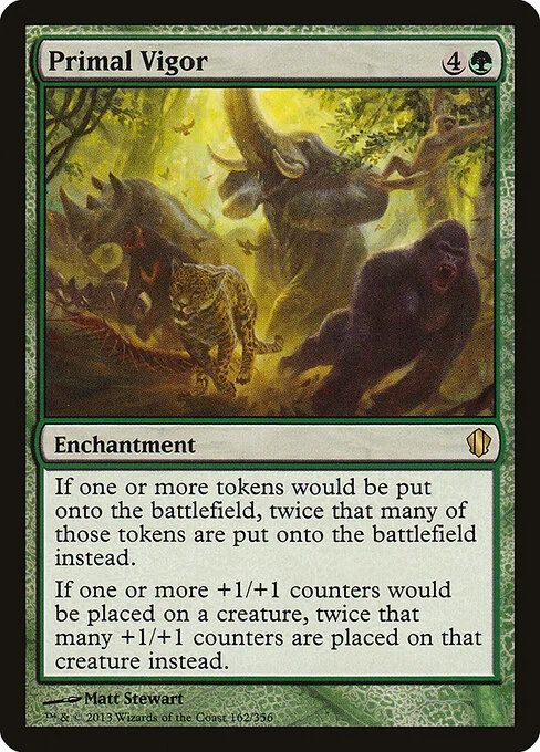 Primal Vigor, carta Magic di tipo Enchantment illustrata da Matt Stewart