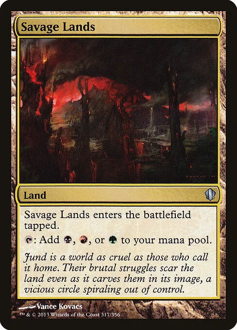 Savage Lands, carta Magic di tipo Land illustrata da Vance Kovacs