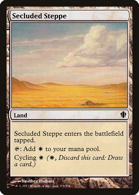 Secluded Steppe, carta Magic di tipo Land illustrata da Heather Hudson