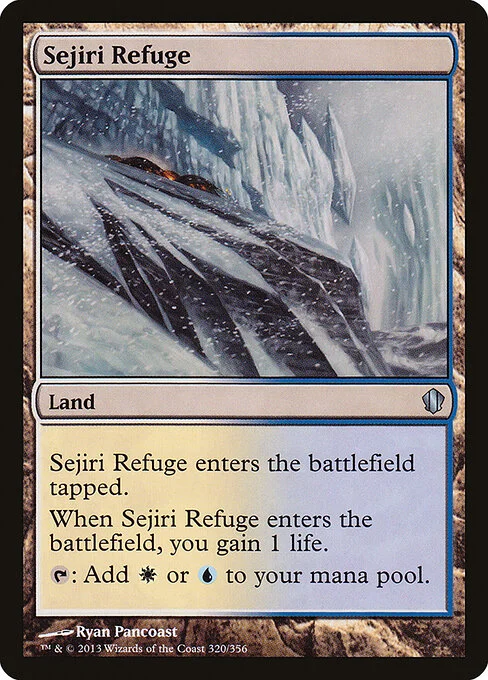 Sejiri Refuge, carta Magic di tipo Land illustrata da Ryan Pancoast