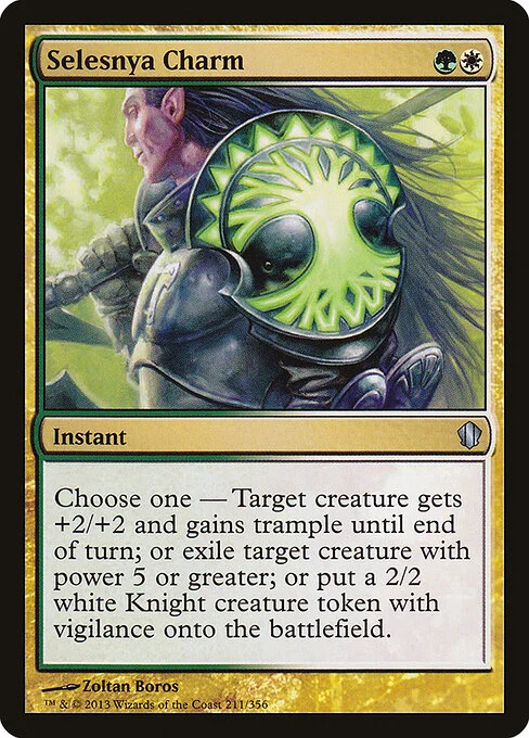 Selesnya Charm, carta Magic di tipo Instant illustrata da Zoltan Boros