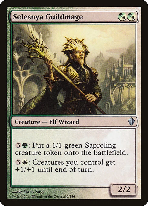 Selesnya Guildmage, carta Magic di tipo Creature — Elf Wizard illustrata da Mark Zug