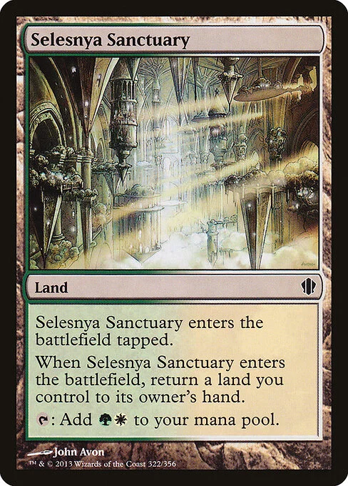 Selesnya Sanctuary, carta Magic di tipo Land illustrata da John Avon