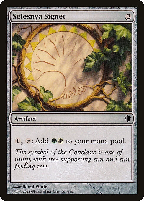 Selesnya Signet, carta Magic di tipo Artifact illustrata da Raoul Vitale