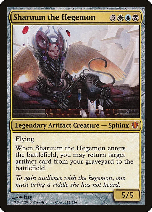 Sharuum the Hegemon, carta Magic di tipo Legendary Artifact Creature — Sphinx illustrata da Izzy