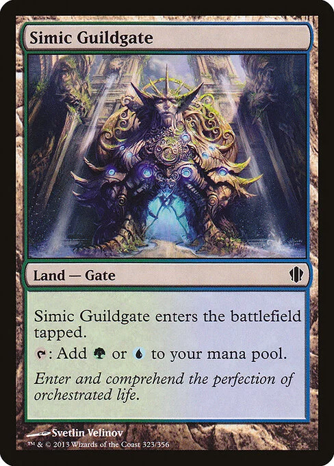 Simic Guildgate, carta Magic di tipo Land — Gate illustrata da Svetlin Velinov