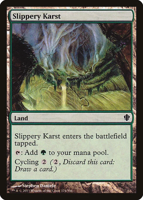 Slippery Karst, carta Magic di tipo Land illustrata da Stephen Daniele