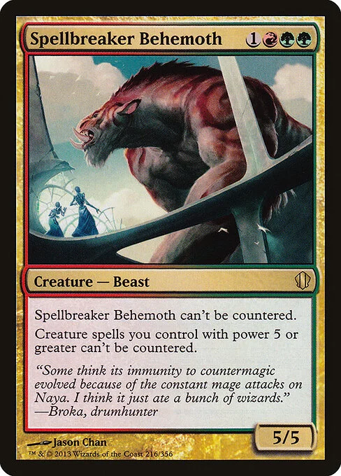 Spellbreaker Behemoth, carta Magic di tipo Creature — Beast illustrata da Jason Chan