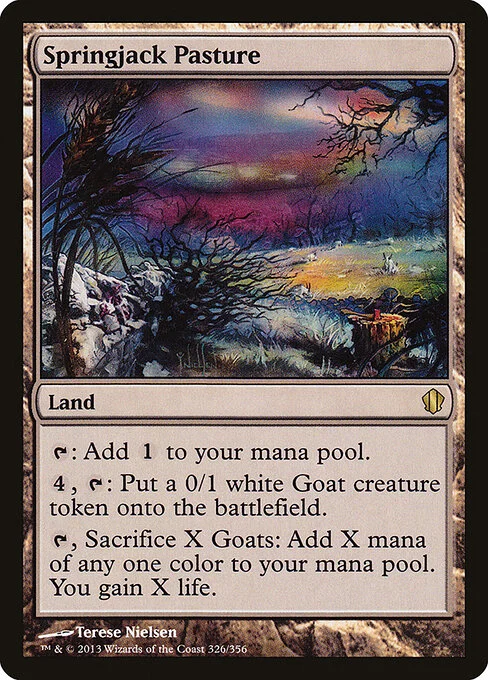 Springjack Pasture, carta Magic di tipo Land illustrata da Terese Nielsen