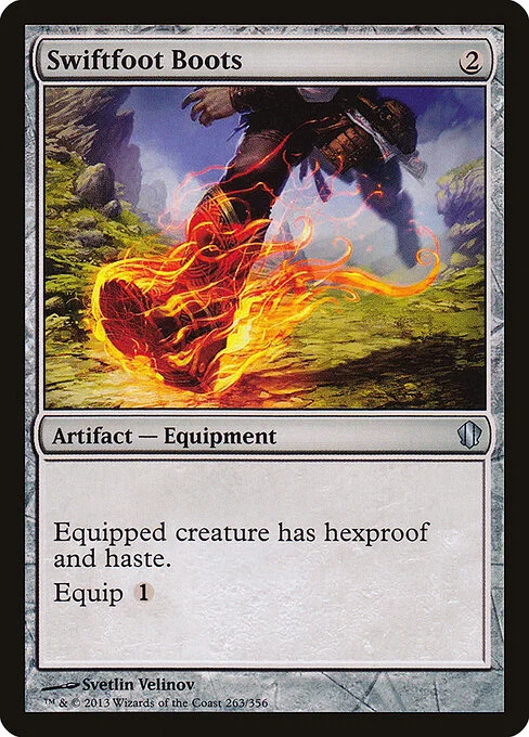 Swiftfoot Boots, carta Magic di tipo Artifact — Equipment illustrata da Svetlin Velinov