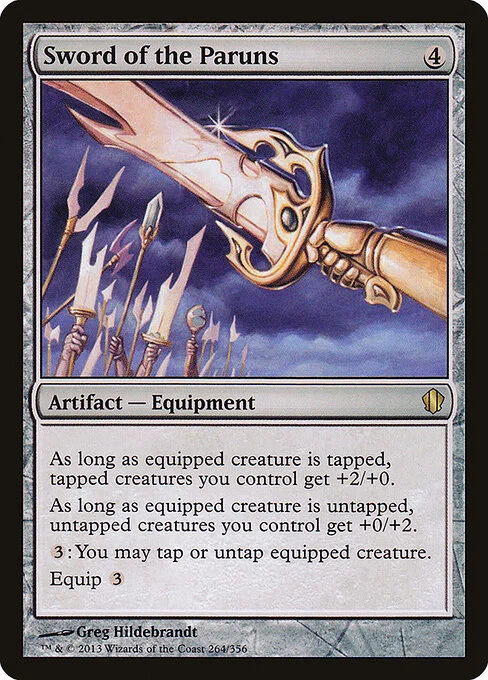 Sword of the Paruns, carta Magic di tipo Artifact — Equipment illustrata da Greg Hildebrandt