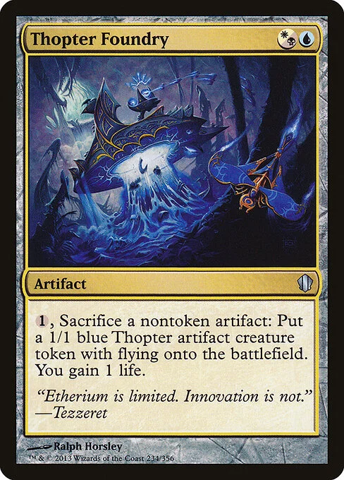 Thopter Foundry, carta Magic di tipo Artifact illustrata da Ralph Horsley