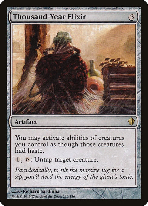 Thousand-Year Elixir, carta Magic di tipo Artifact illustrata da Richard Sardinha